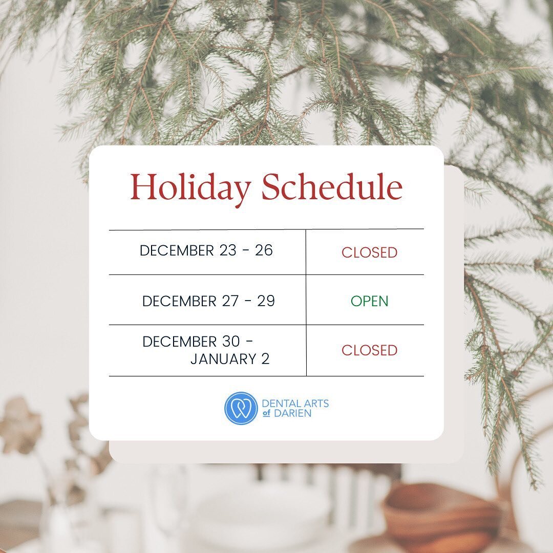 Our holiday schedule is here!🎉🗓️
⠀⠀⠀⠀⠀⠀⠀⠀⠀
Please plan your visit accordingly, and leave us voice mail or send an email to us when we are closed. We may not be able to check them as often, but we will try our best to get back to you as soon as we c