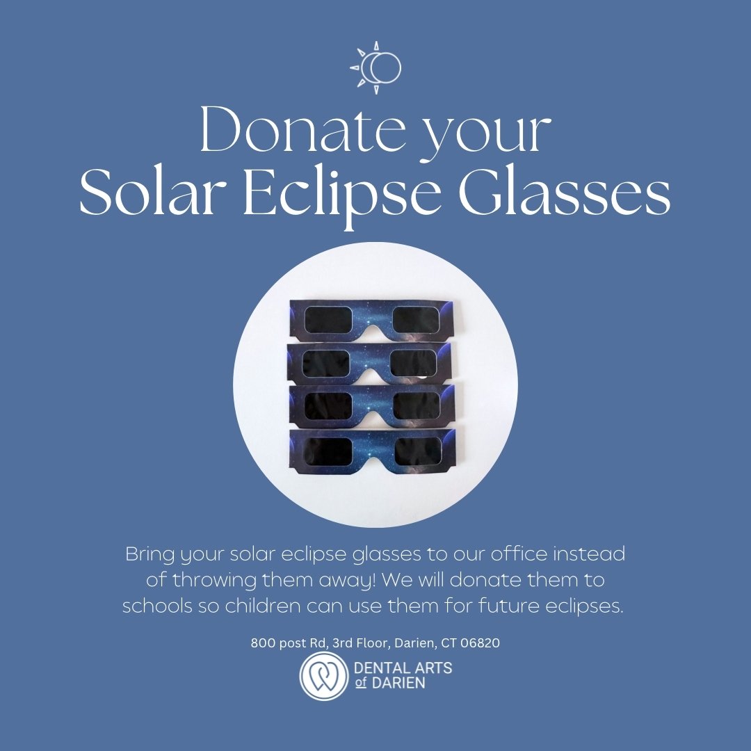 Donate your solar eclipse glasses!😎​​​​​​​​
​​​​​​​​
Bring your solar eclipse glasses to our office instead of throwing them away! We will donate them to schools so children can use them for future eclipses. ☀️🌛​​​​​​​​
​​​​​​​​
***WHERE TO DONATE*