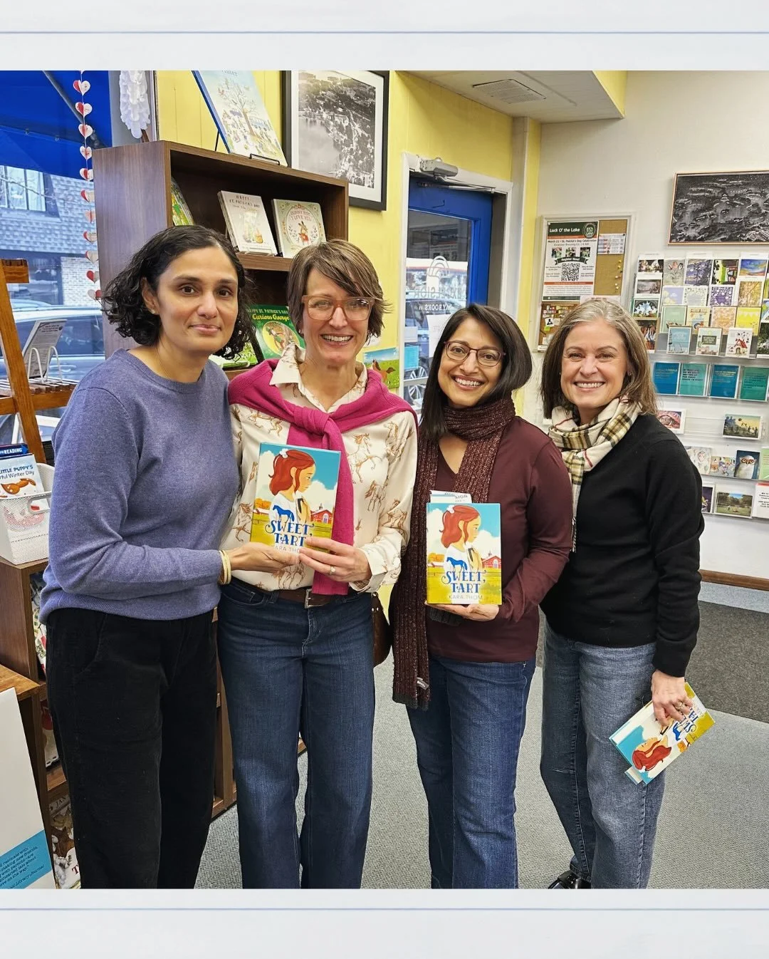 Congratulations @karadthom on the release of SWEET, TART ! 💕💕 such a beautiful celebration @excelsiorbaybooks with friends, family, warm hugs, and the sweeeetest words 💕📚 🐎 
.
.
.
.
.
.
.
#karathom #sweettartbook #middlegradefiction #middlegrade