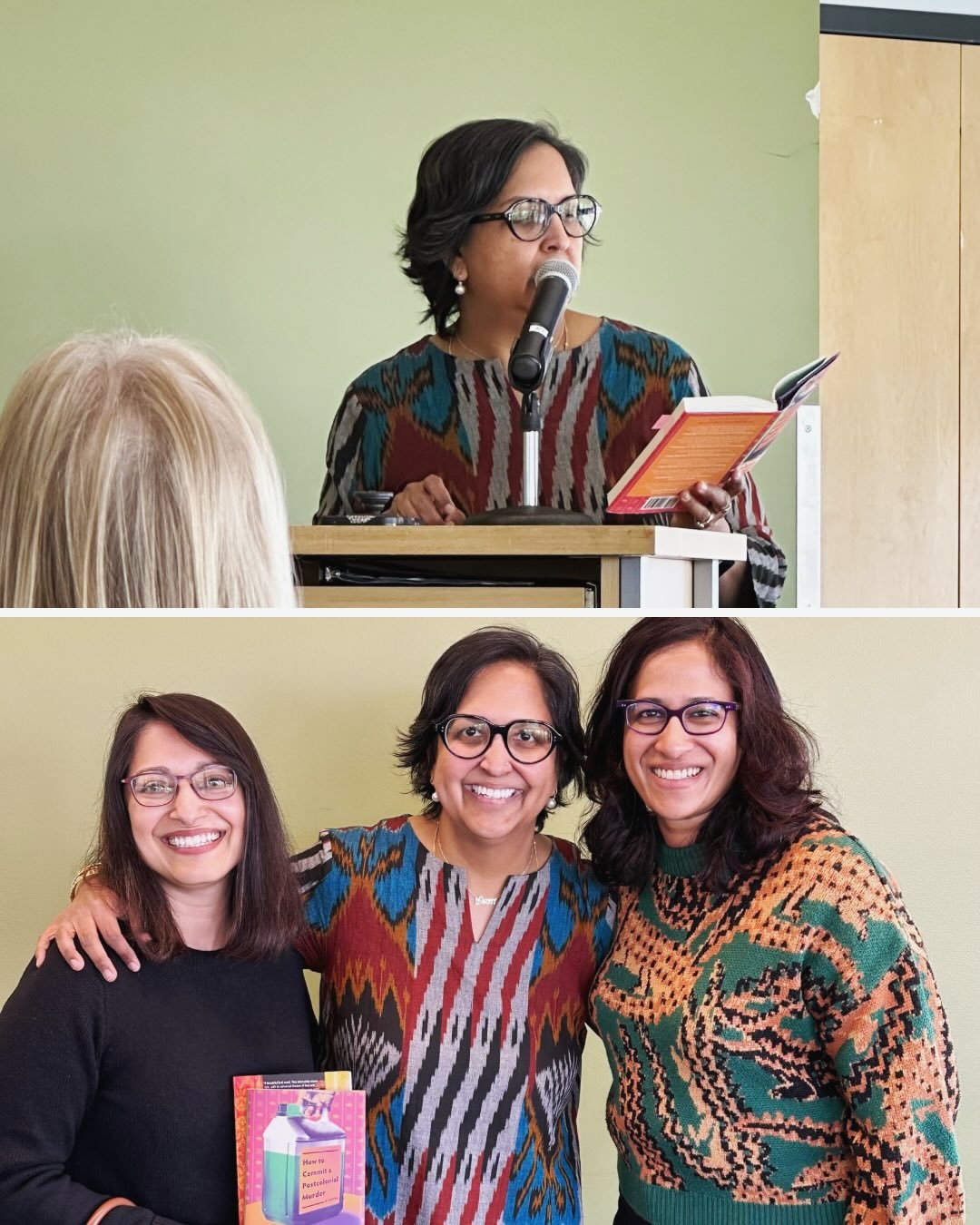 Such a treat to have @ninamcconigley in Minnesota to talk about her new book, HOW TO COMMIT A POSTCOLONIAL MURDER 📕 exploring sisterhood, growing up in rural Wyoming in the 1980s, and the complications of an Indian American family. I loved the sassy