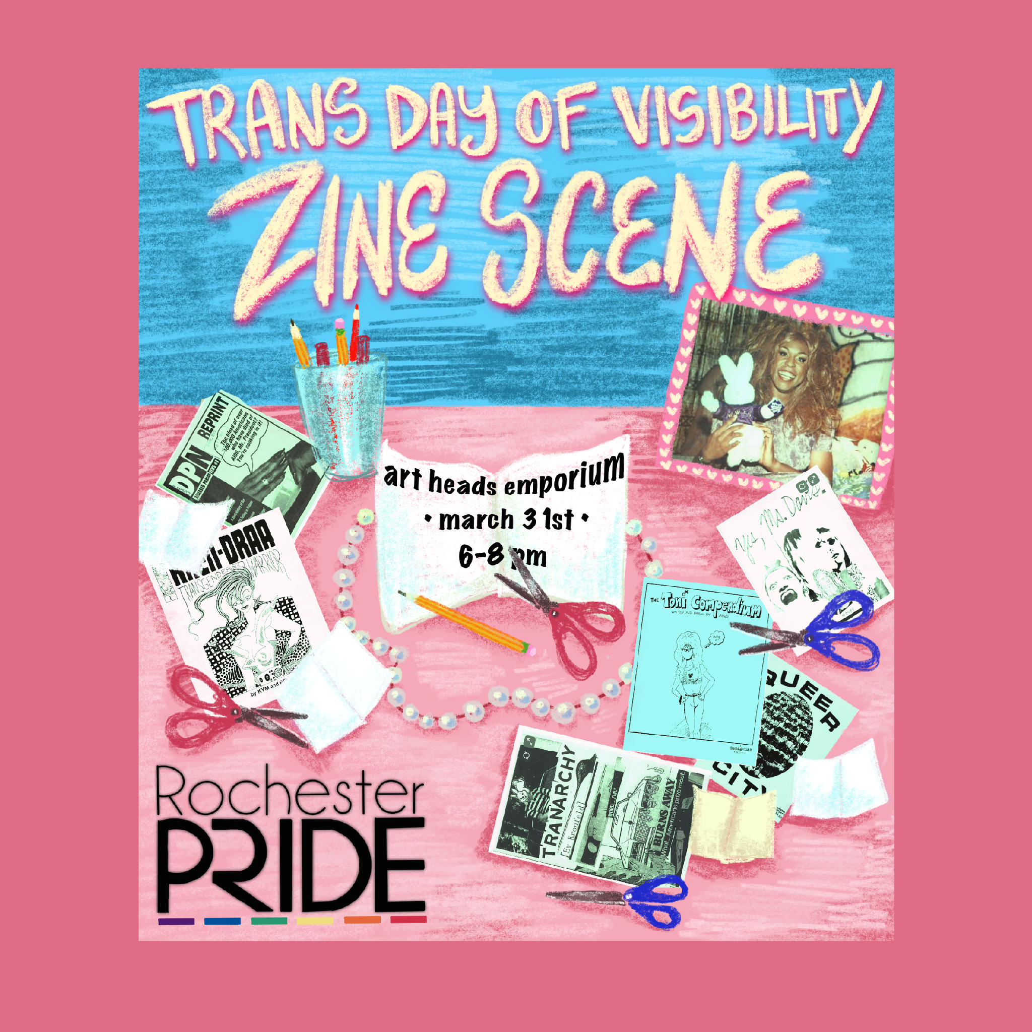 Trans Day of Visibility Zine Scene with Rochester Pride
