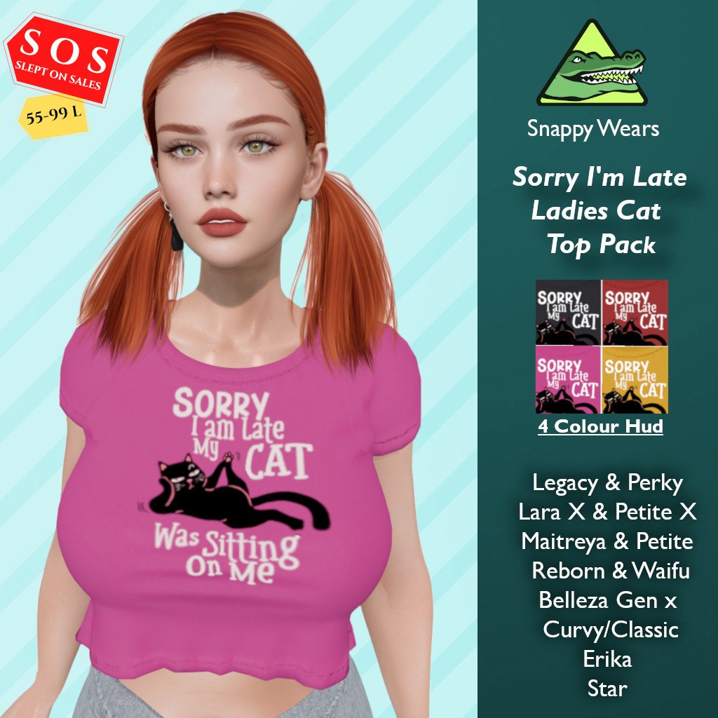 16.c Snappy Wears_ Sorry I_m Late Cat Top Pack.jpg