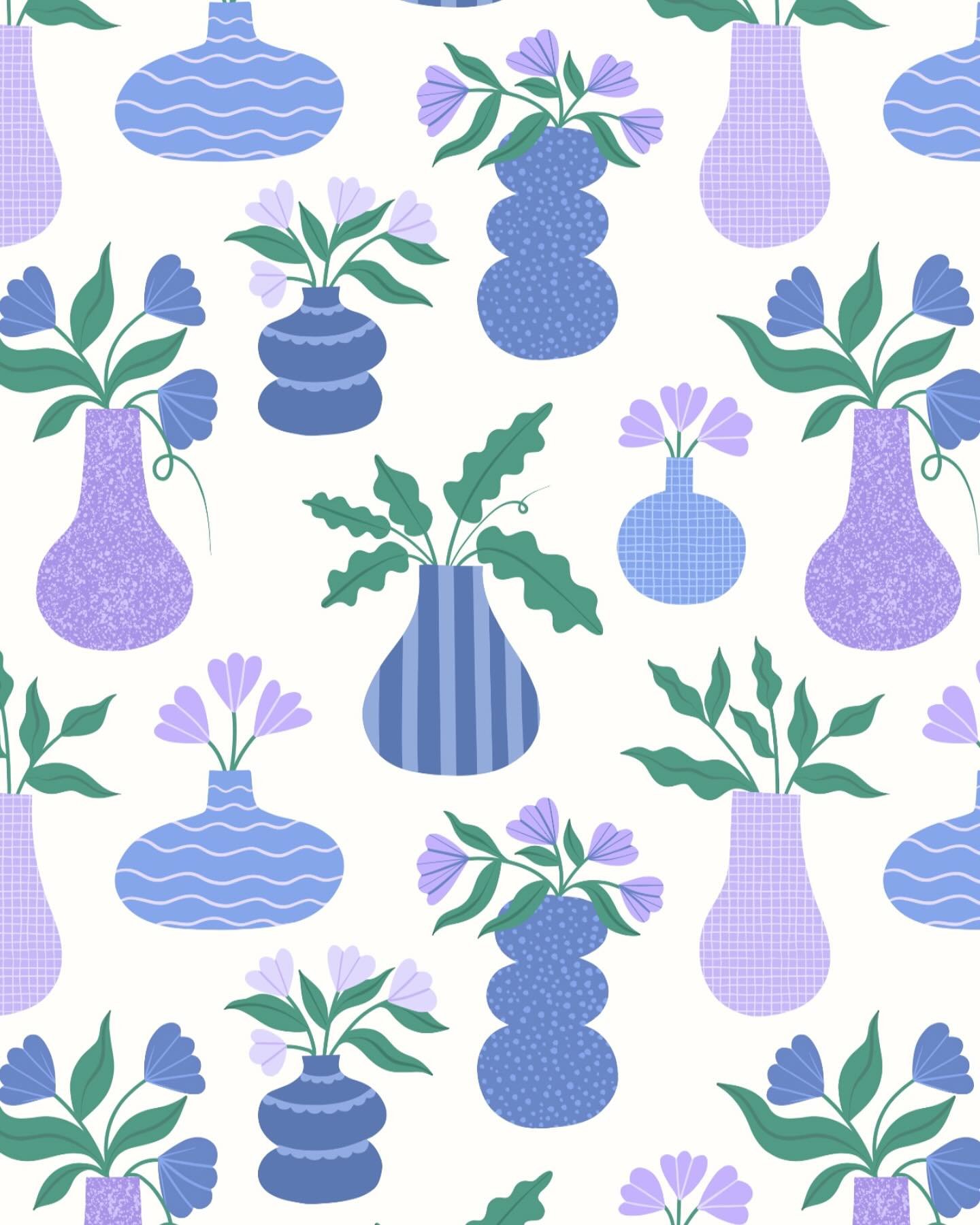 Some vases in a new favourite colour palette! This was so much fun to make 💫
.
.
.
.
.
#surfacepattern #surfacepatterndesigner #surfacepatterndesign #surfacepatterncommunity #surfacedesign #surfacedesigner #artlicensing #patternplay #patternlove #fl