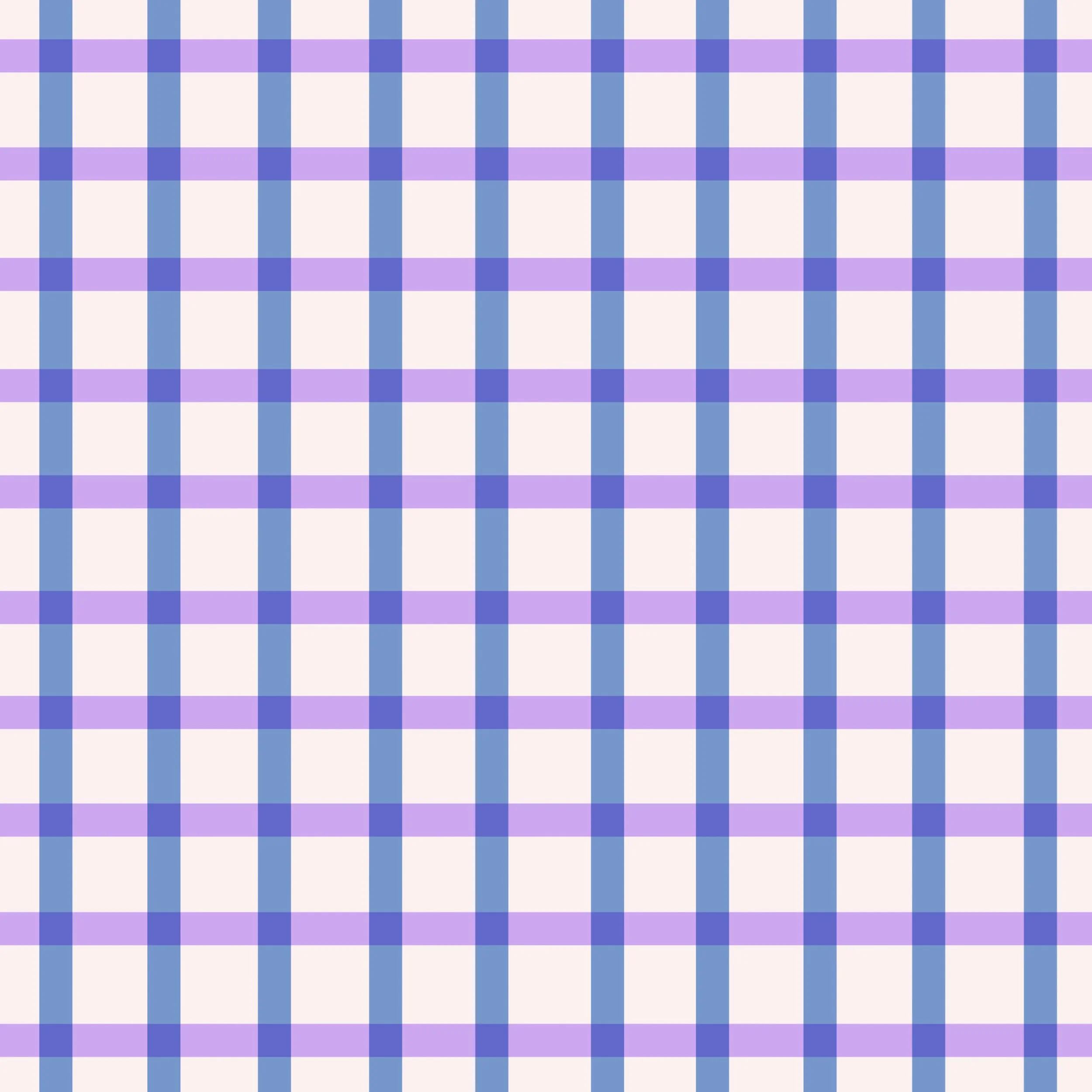 Colourful plaid fabric with purple, blue, and white checkered pattern.