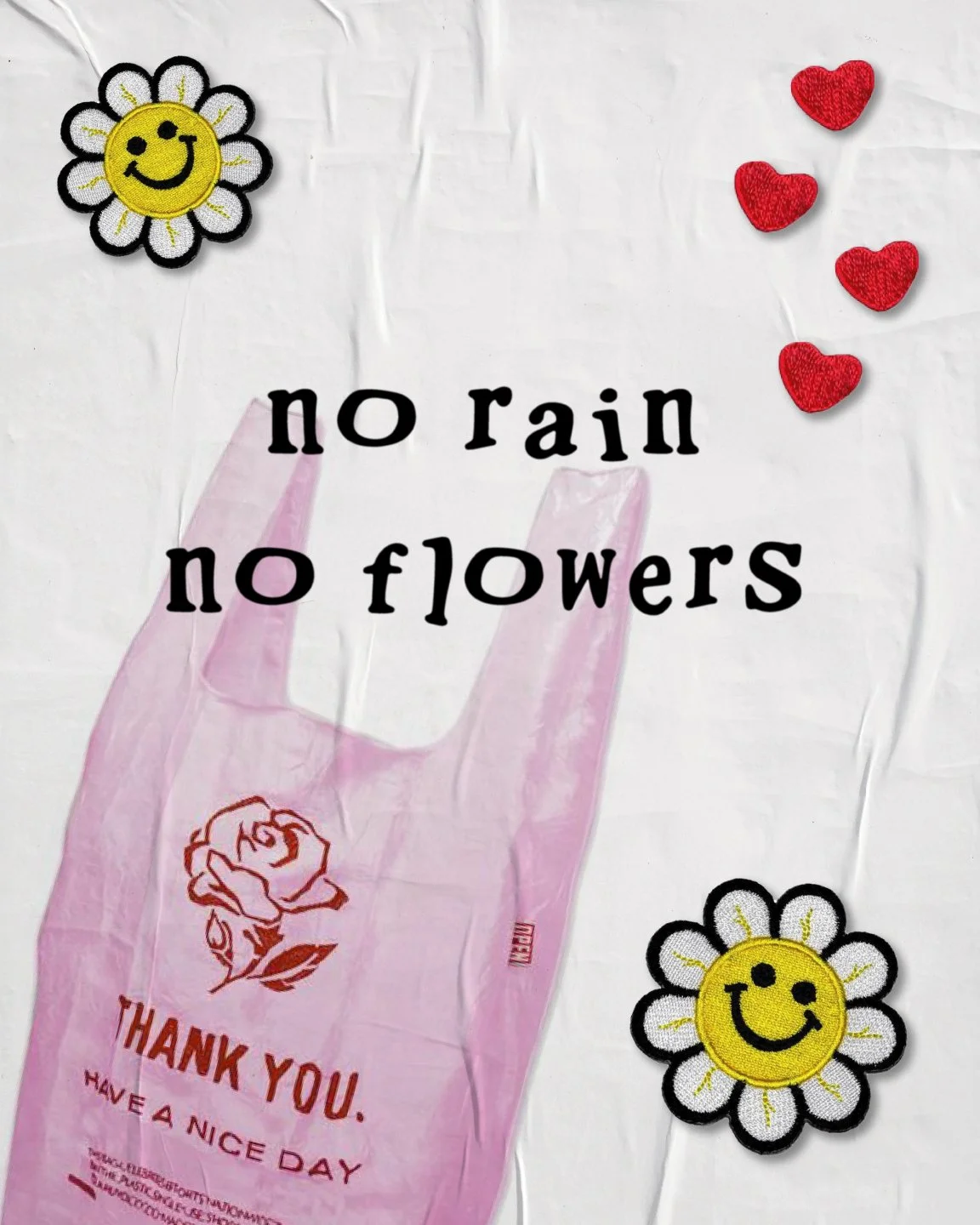 "no rain, no flowers" art print