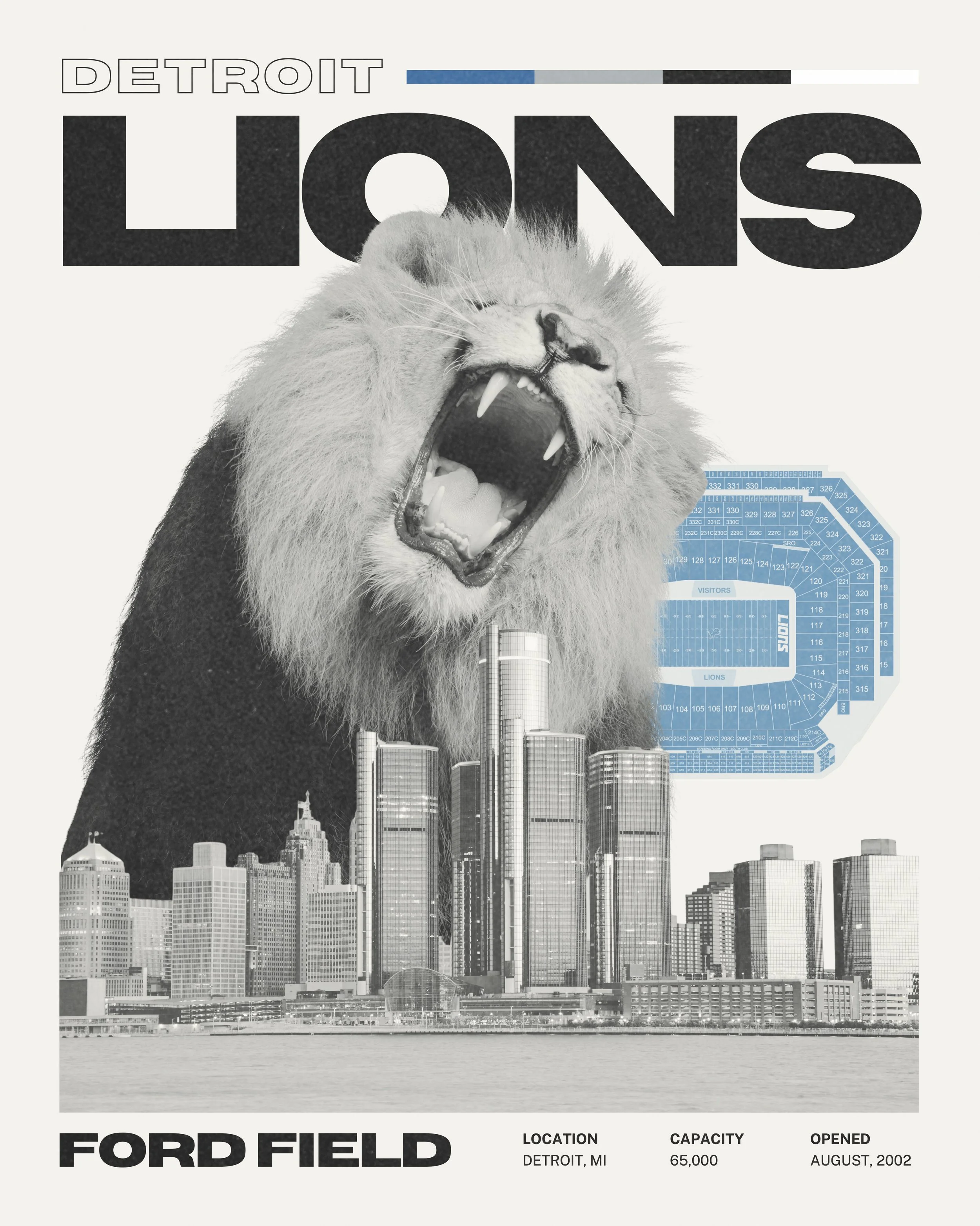 detroit lions art print