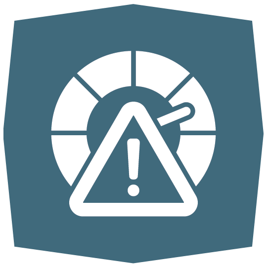 Icon representing risk management in real estate investment and operational strategy