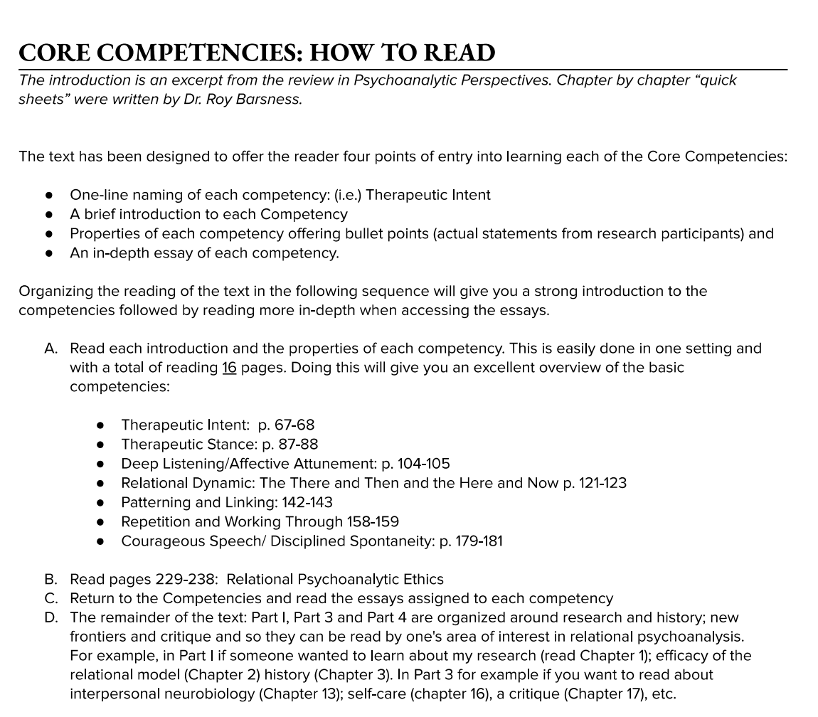Core Competencies: How to Read & Quick Sheets