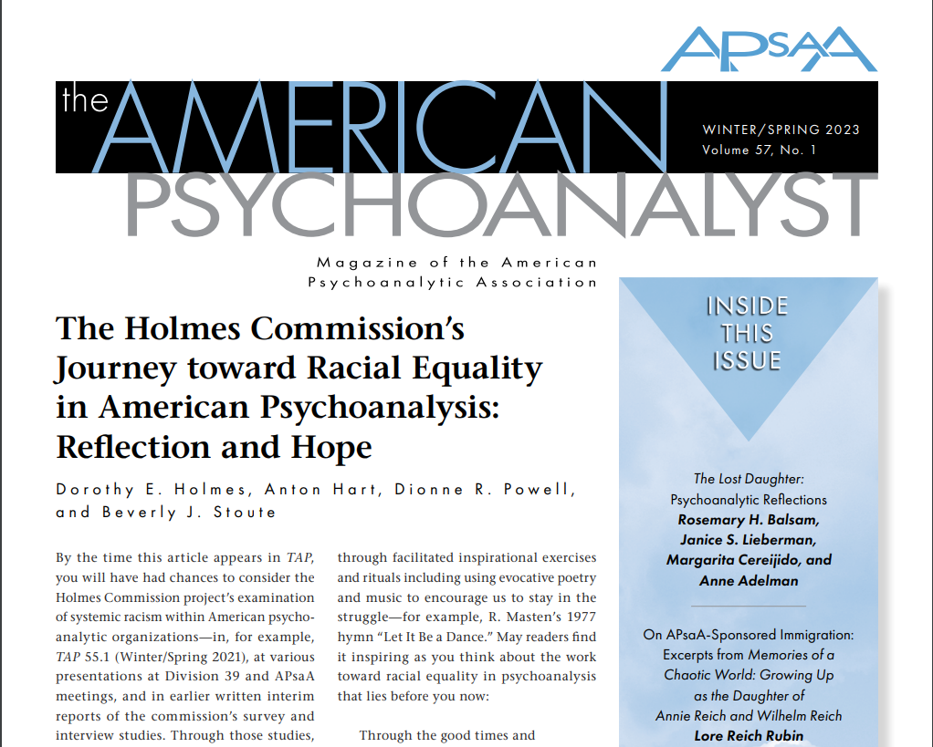 The American Psychoanalyst - The Holmes Commission's Journey