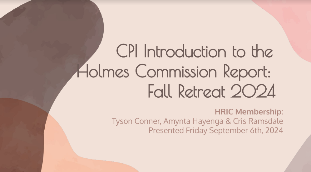 The Holmes Commission Report