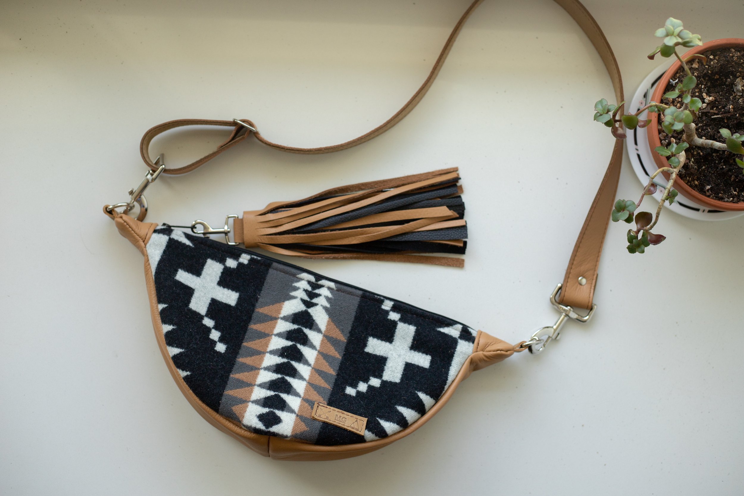 AVAILABLE - Slouchy Sling Bag in Spyder Rock Arroyo Pendleton Wool