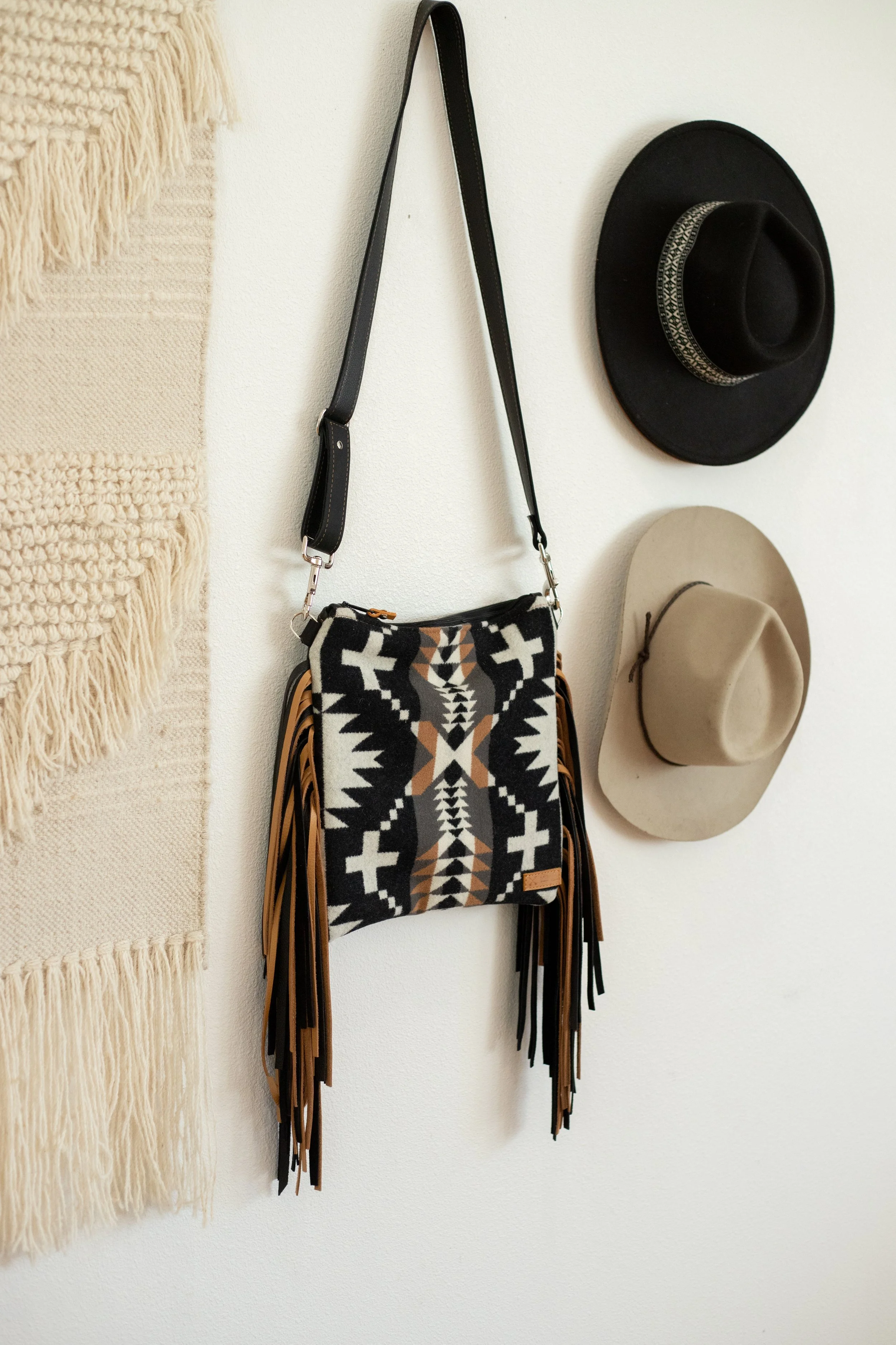 Custom Reserved Order - Jennifer - Fringe Crossbody Bag in Spyder Rock Pendleton Wool