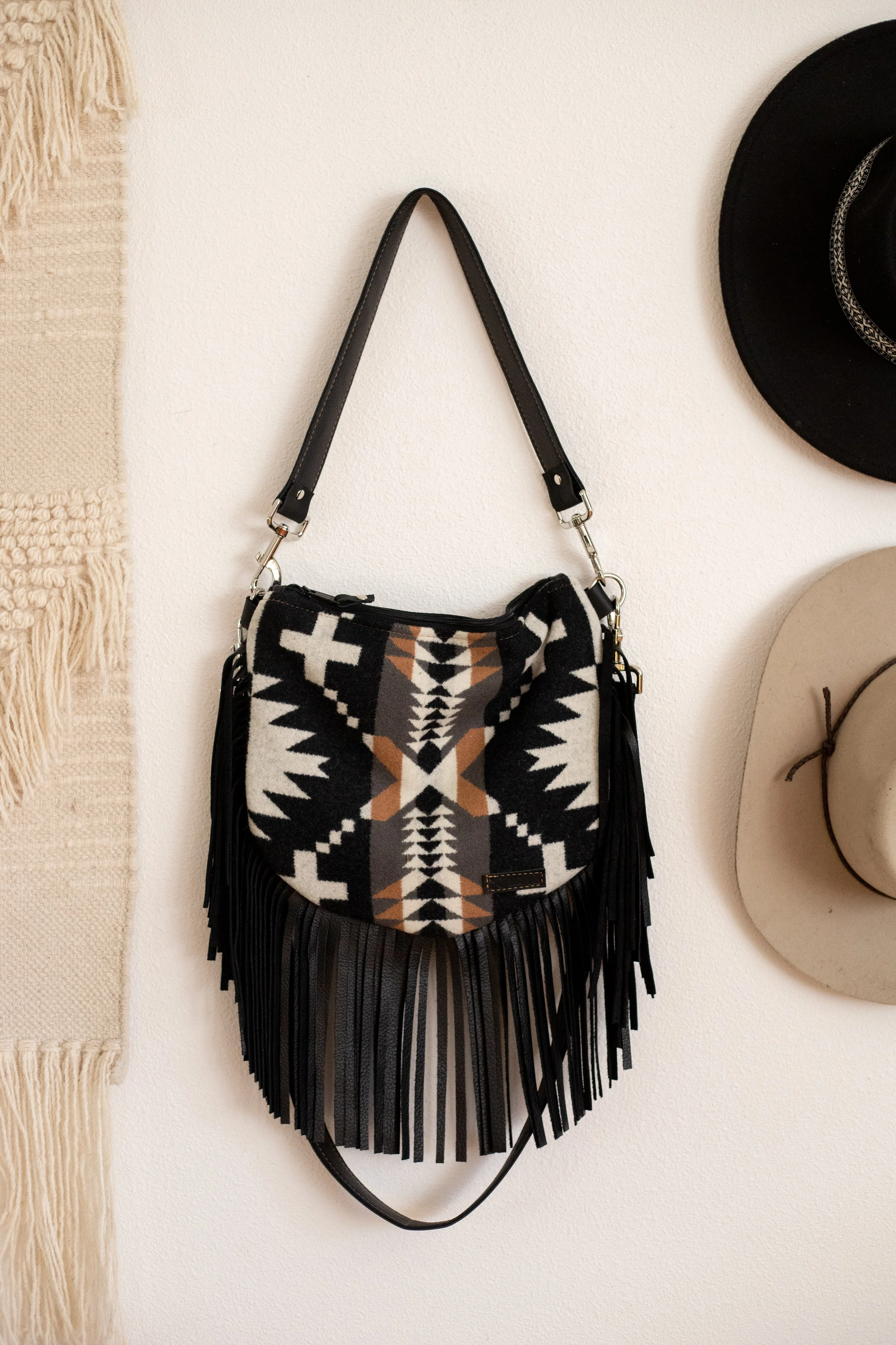 Custom Reserved Order - Jody - Fringe Crossbody Bag in Spyder Rock Pendleton Wool