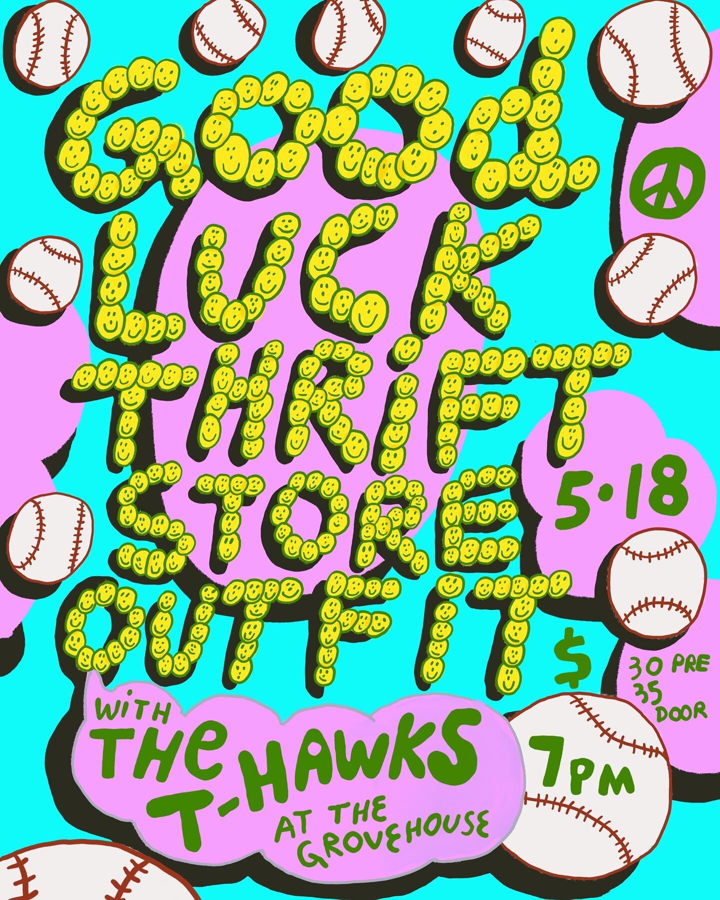 We have two epic shows this week both start at 7 pm. 

Thursday 5/18: legendary band @tgltso is playing with the T-hawks. There are still some tickets available but not many. Get them on eventbrite. This is going to be one of the best nights of the w
