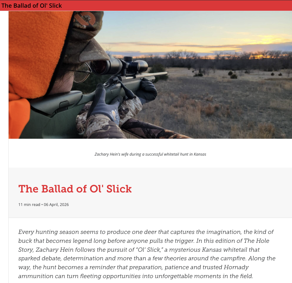 Hornady Blog, April 2026