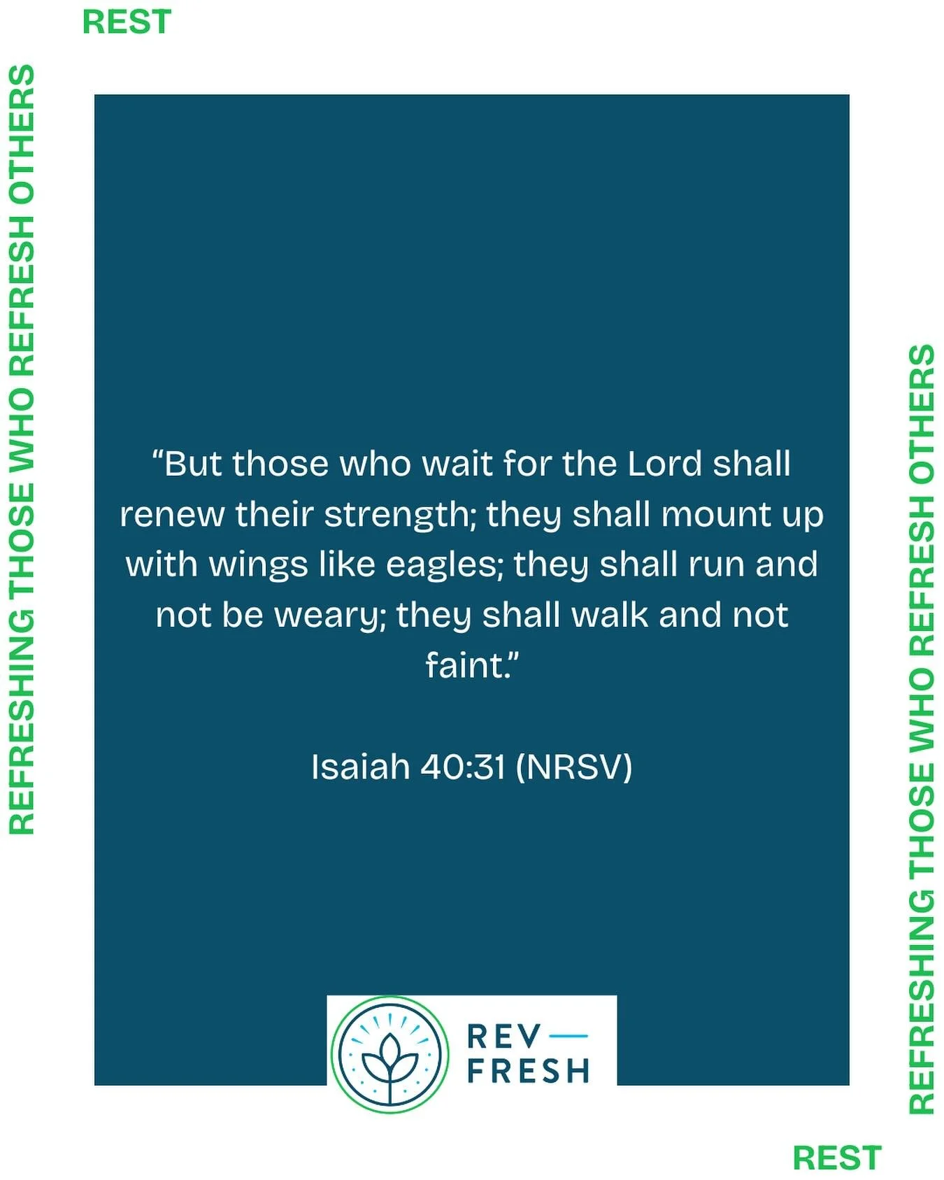 They shall mount up with wings like eagles&hellip; they shall run and not be weary. 🦅

Revfresh.org