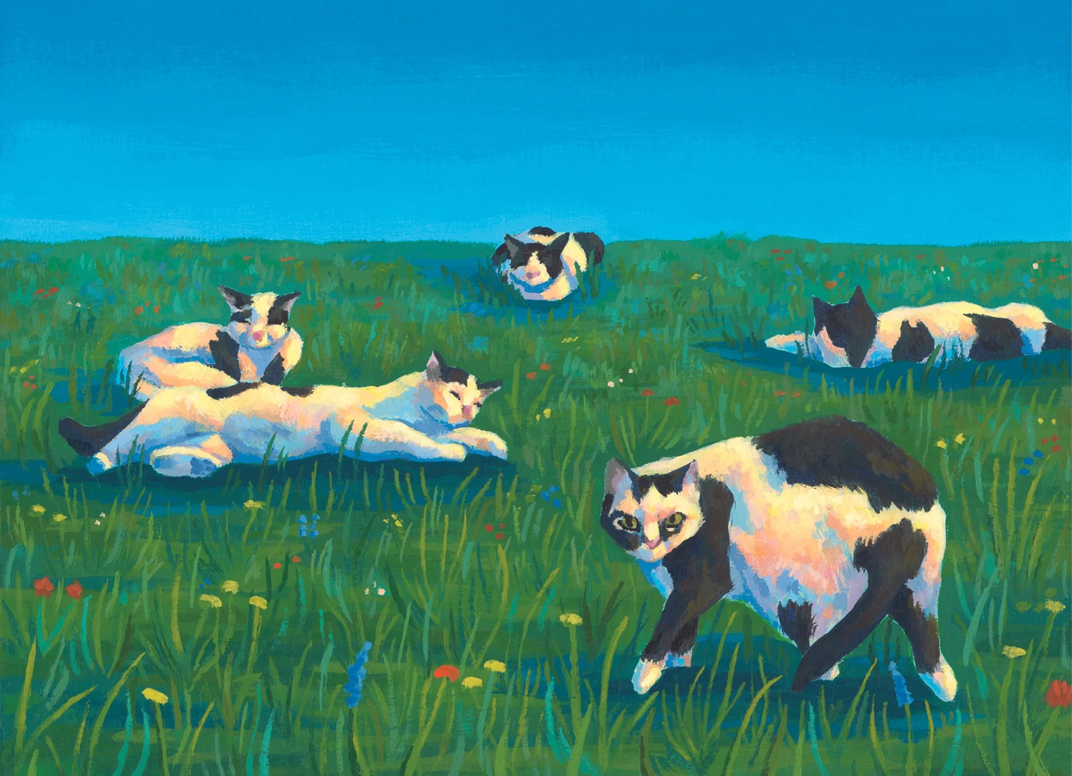 "Cattle" acrylic on board 5"x7" 2026