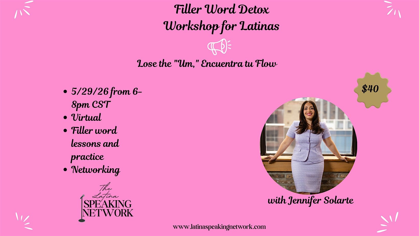 Virtual Filler Word Detox Workshop for Latinas