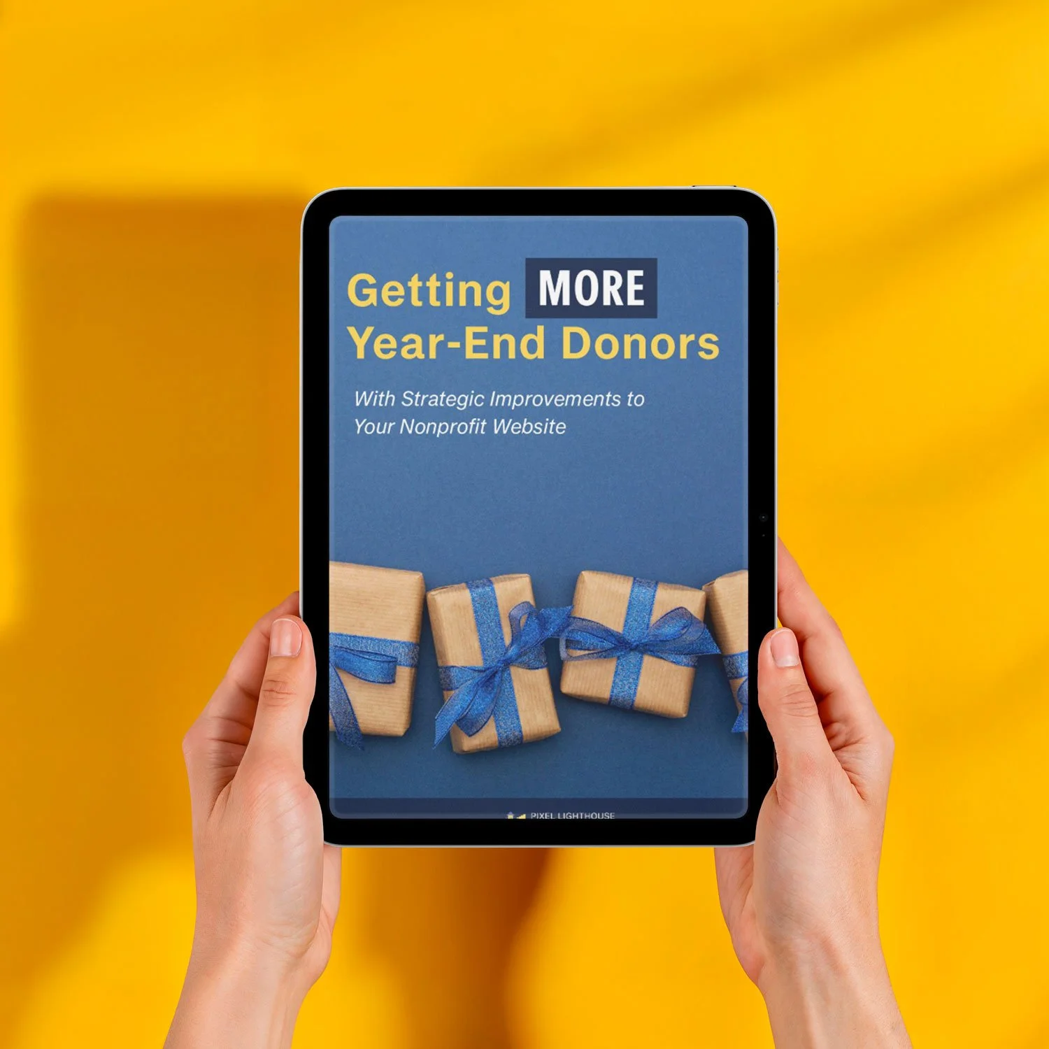 Promotional image for the "Getting MORE Year-End Dnors" offer from PIxel Lighthouse