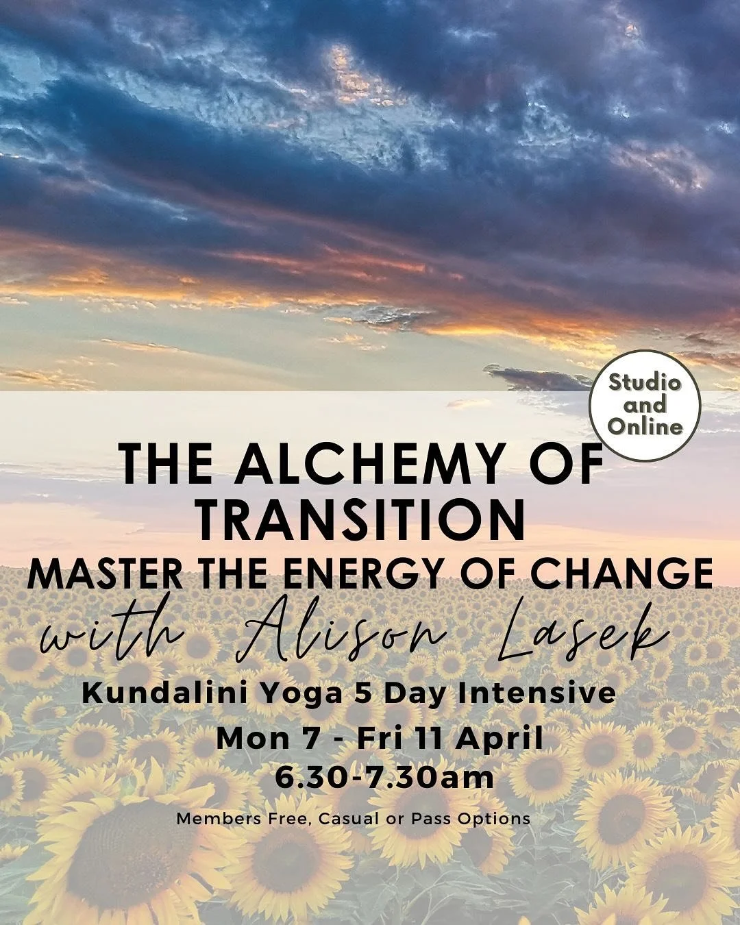Join me this week for a five day Kundalini Yoga Intensive 🚀

In-Studio &amp; Online @kundalinihouse 

April 7&ndash;11 | 6:30&ndash;7:30am

What if you could move through change with clarity, confidence and calm?

This 5-day Kundalini Yoga intensive
