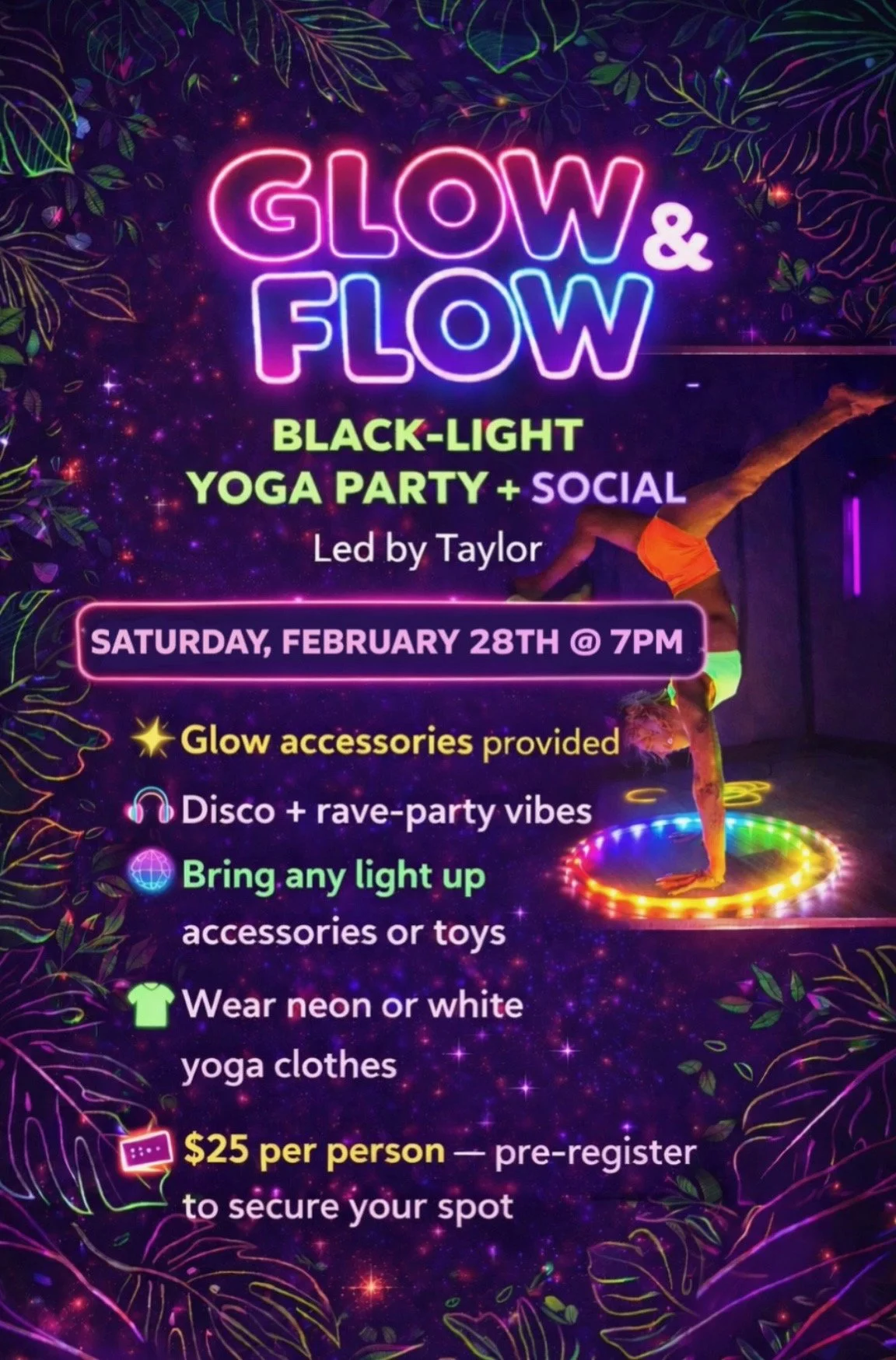 GLOW &amp; FLOW — A Neon Rave Style Yoga