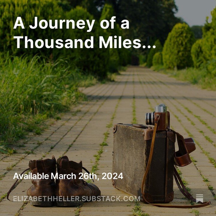 Take your first step down your Yellow Brick Road! New Melting the Wicked Witch post on Substack! https://open.substack.com/pub/elizabethheller/p/a-journey-of-a-thousand-miles?r=2087f8&amp;utm_campaign=post&amp;utm_medium=web&amp;showWelcomeOnShare=tr