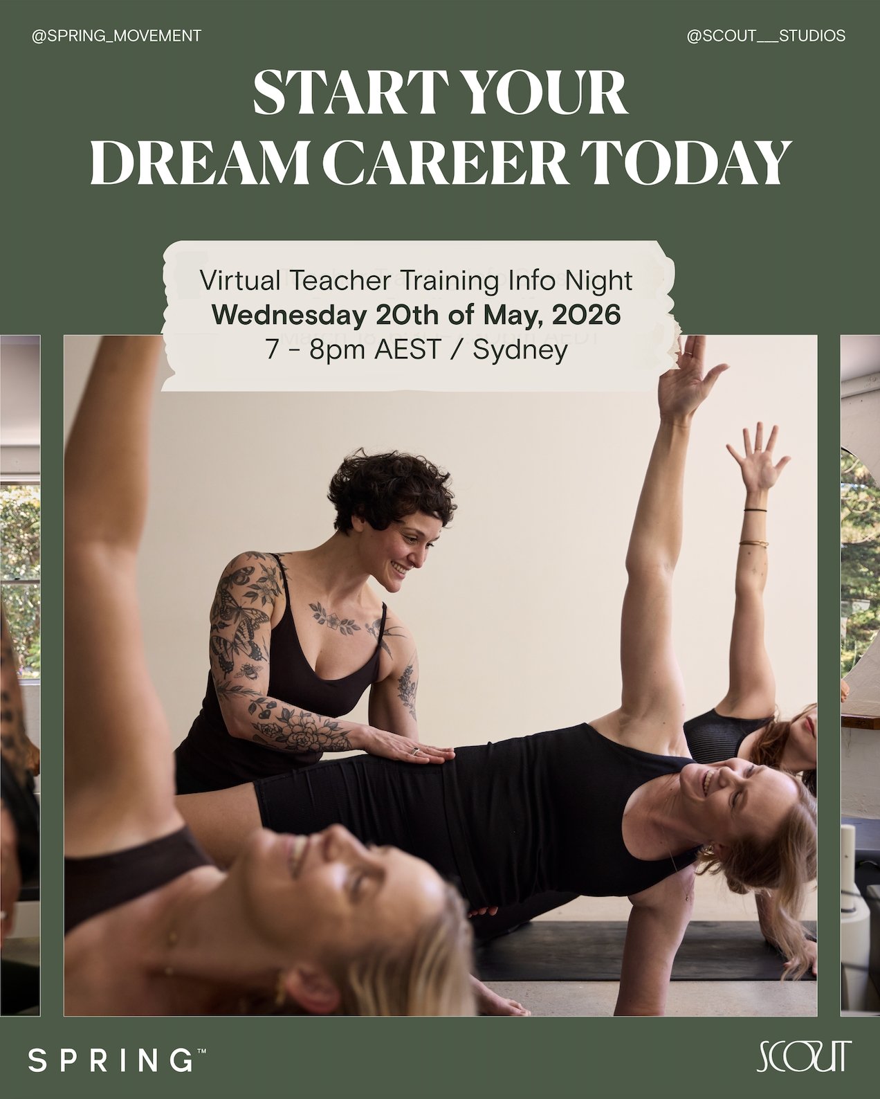 If you&rsquo;re considering whether becoming a Pilates instructor is right for you, we&rsquo;re hosting a virtual Teacher Training Info Session next week. It&rsquo;s a chance to explore SPRING&rsquo;s program, take a guided look inside the experience