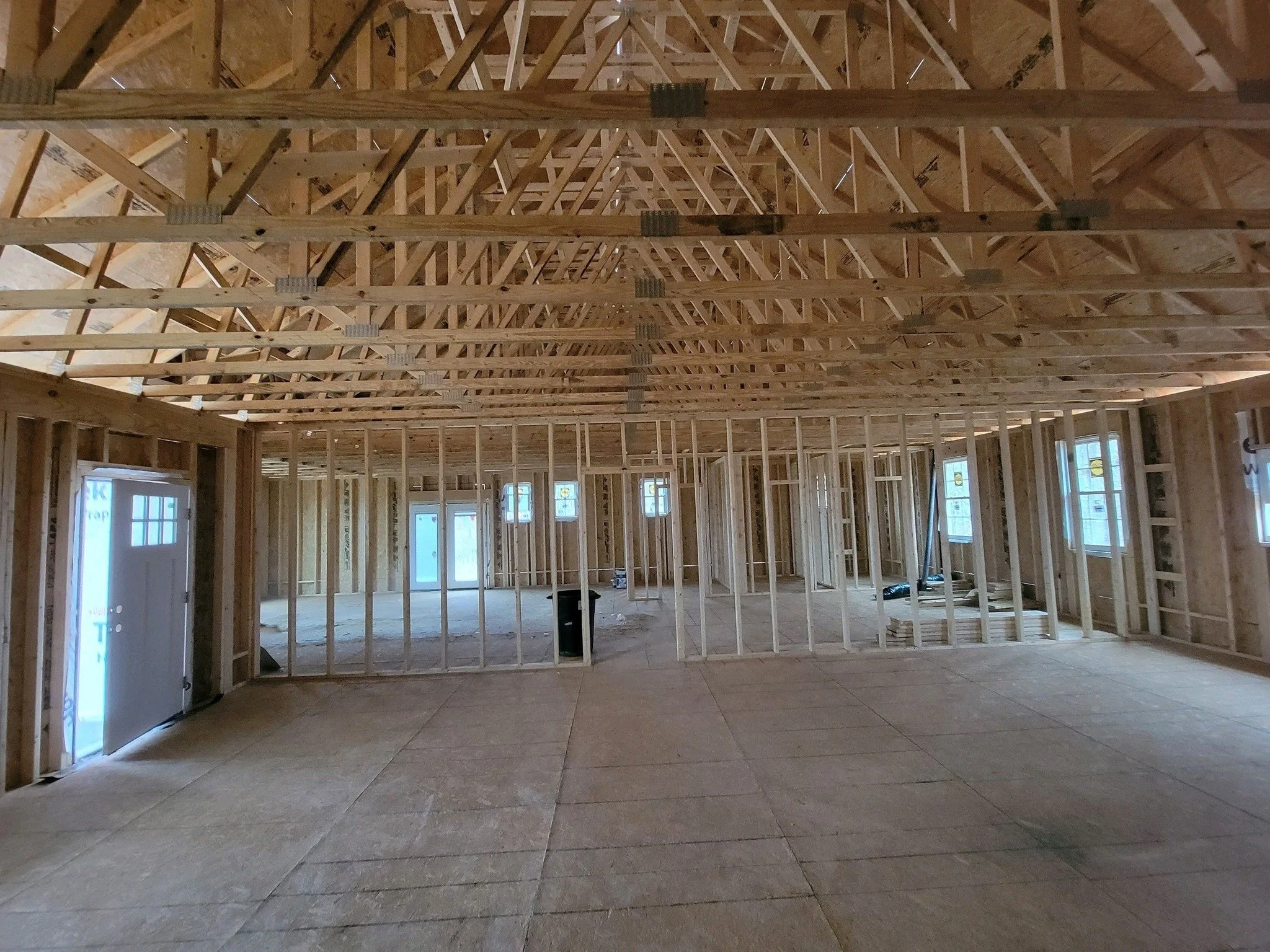 inside of house after framing was completed