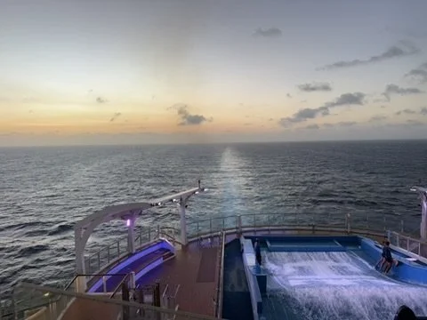 Sunset on the top deck