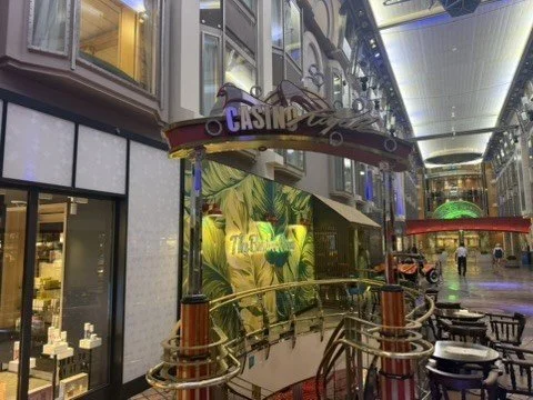 The promenade on board
