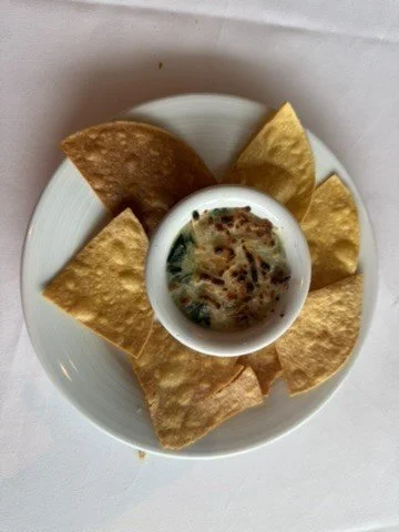 Spinach dip on board