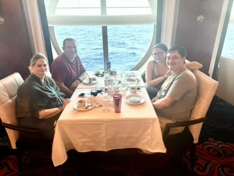 Dinner with the family at sea