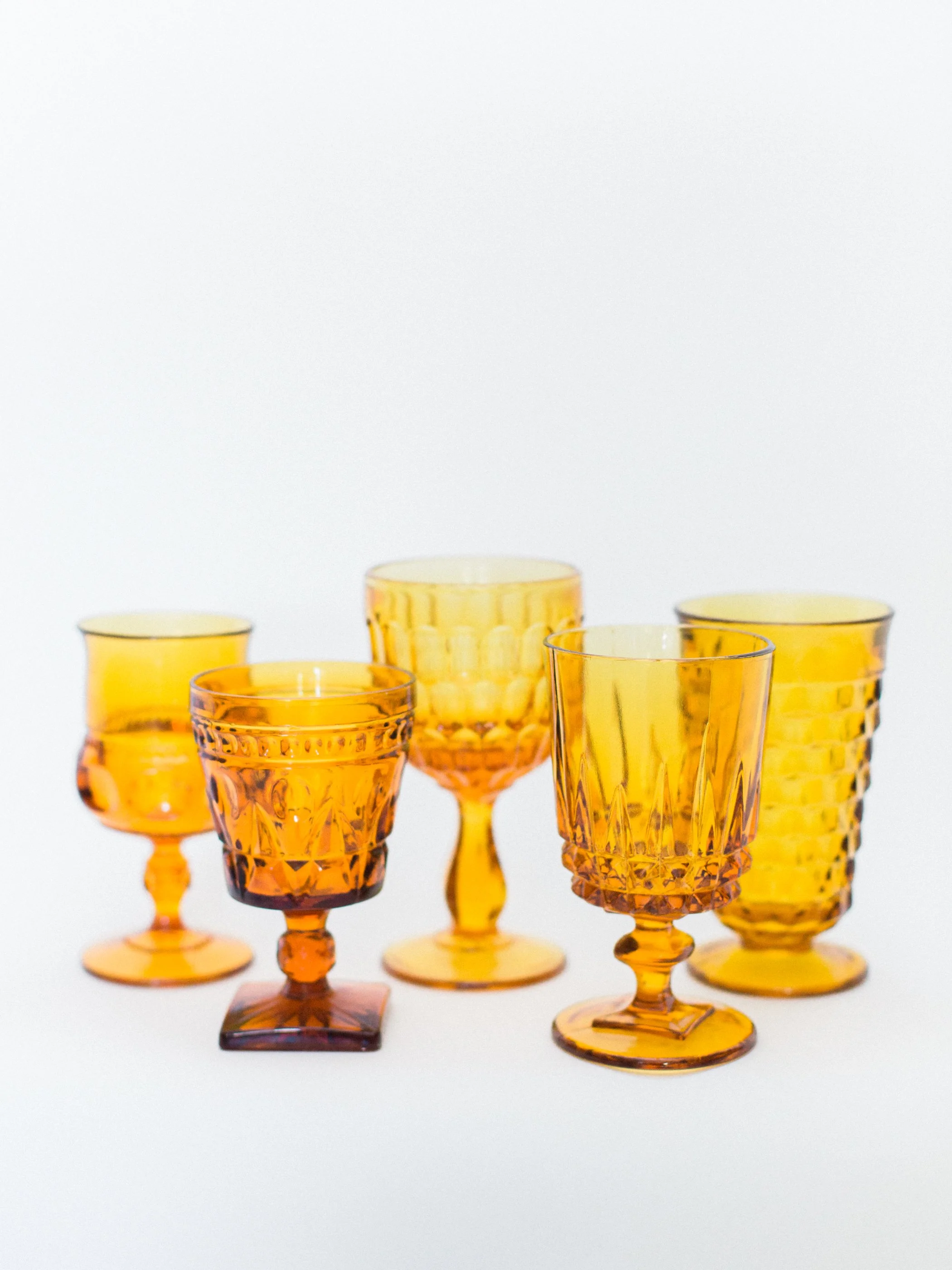 Amber - Mismatched Vintage Goblets