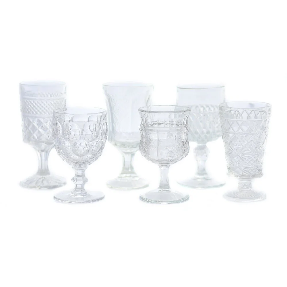 Clear - Mismatched Vintage Goblets