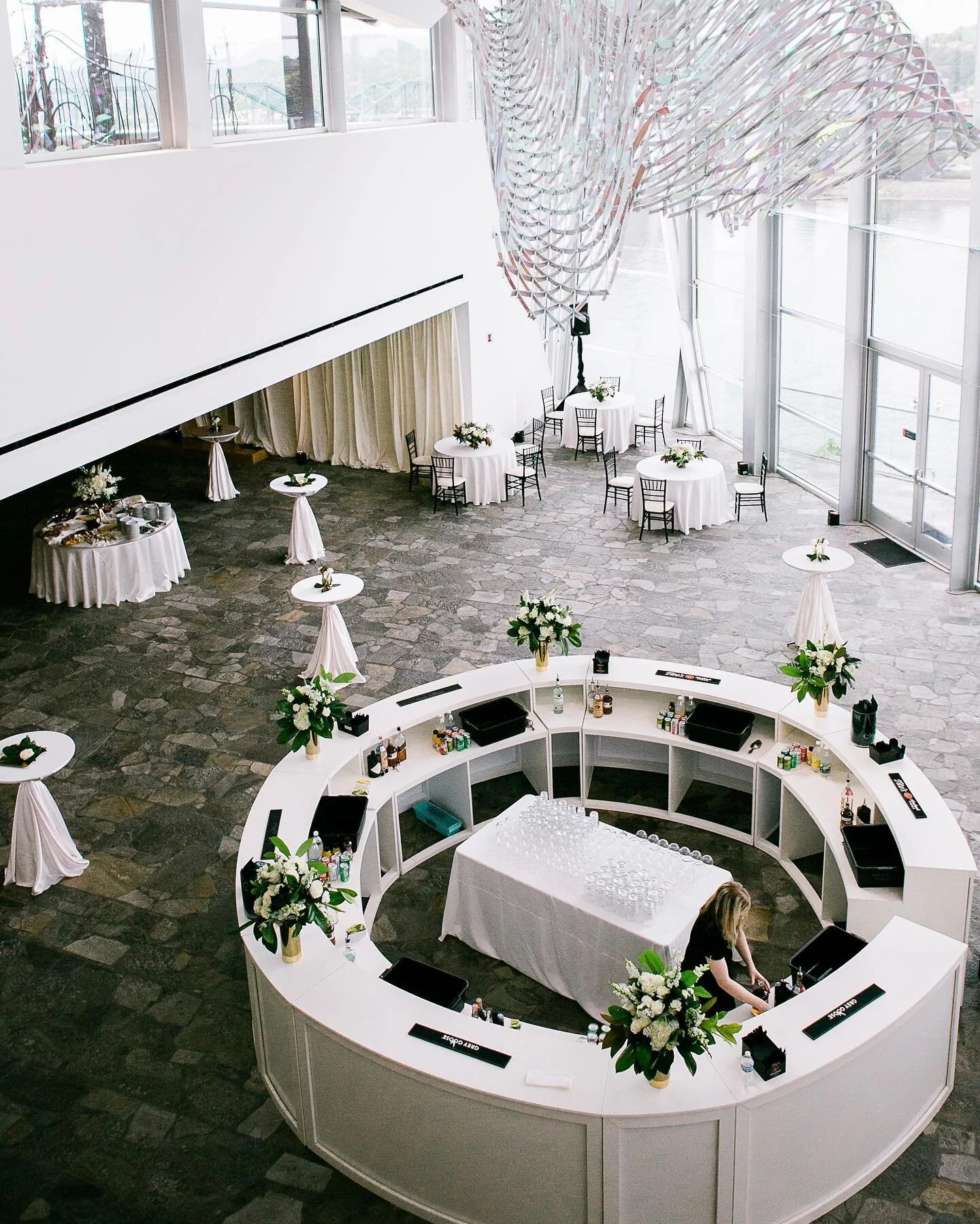 Our round bar, Fiona, always makes a statement.