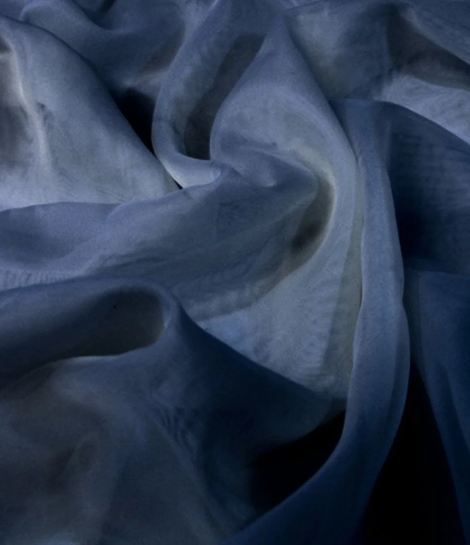 Navy Blue Sheer Draping