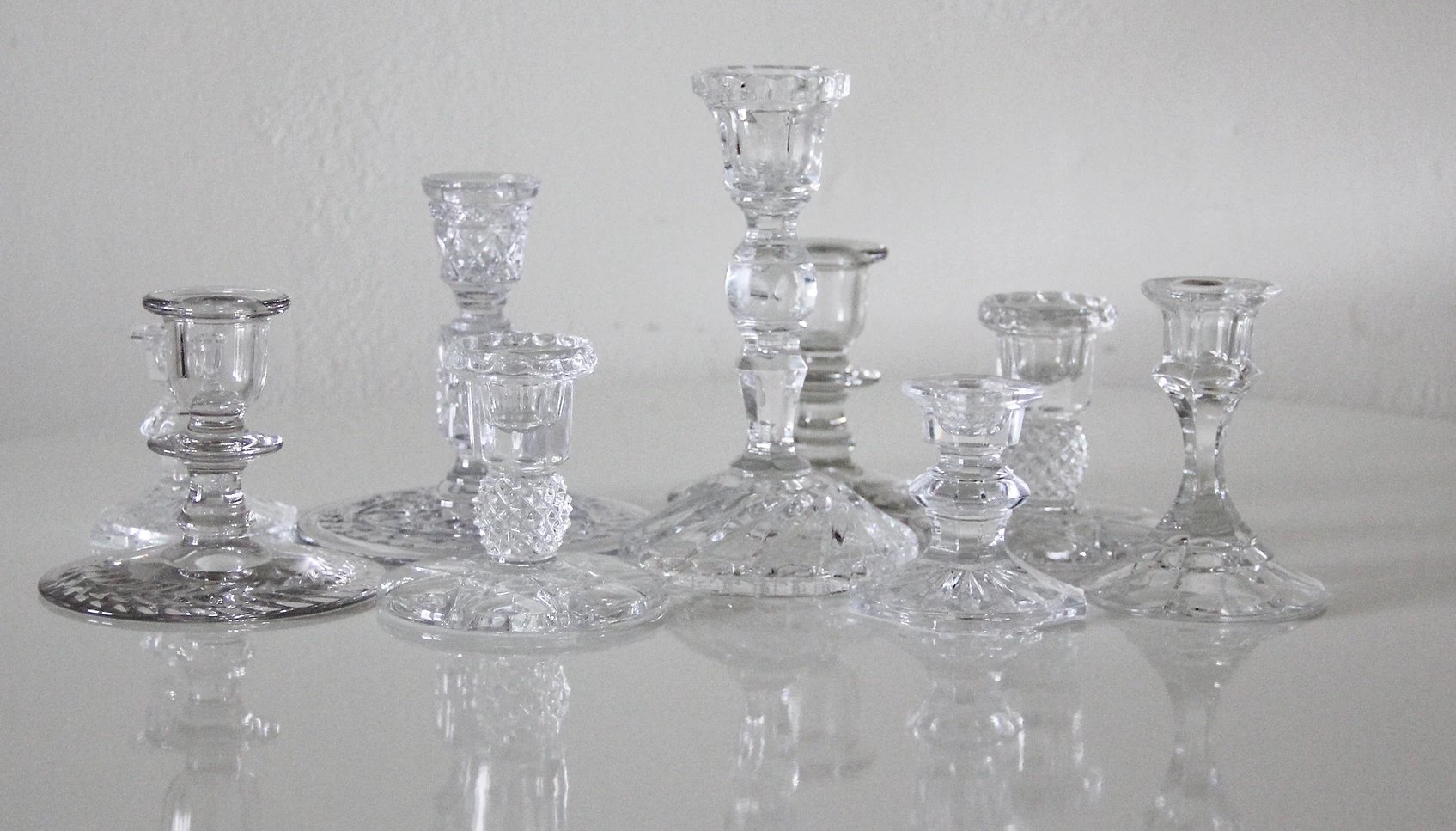Crystal + Glass Candlesticks