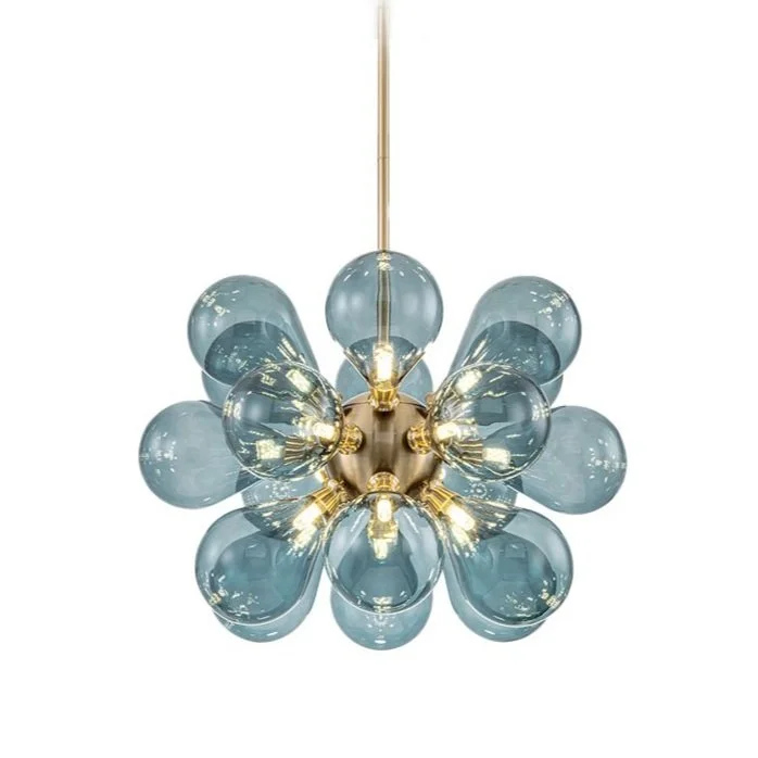 "Pacific" Blue Glass Chandelier