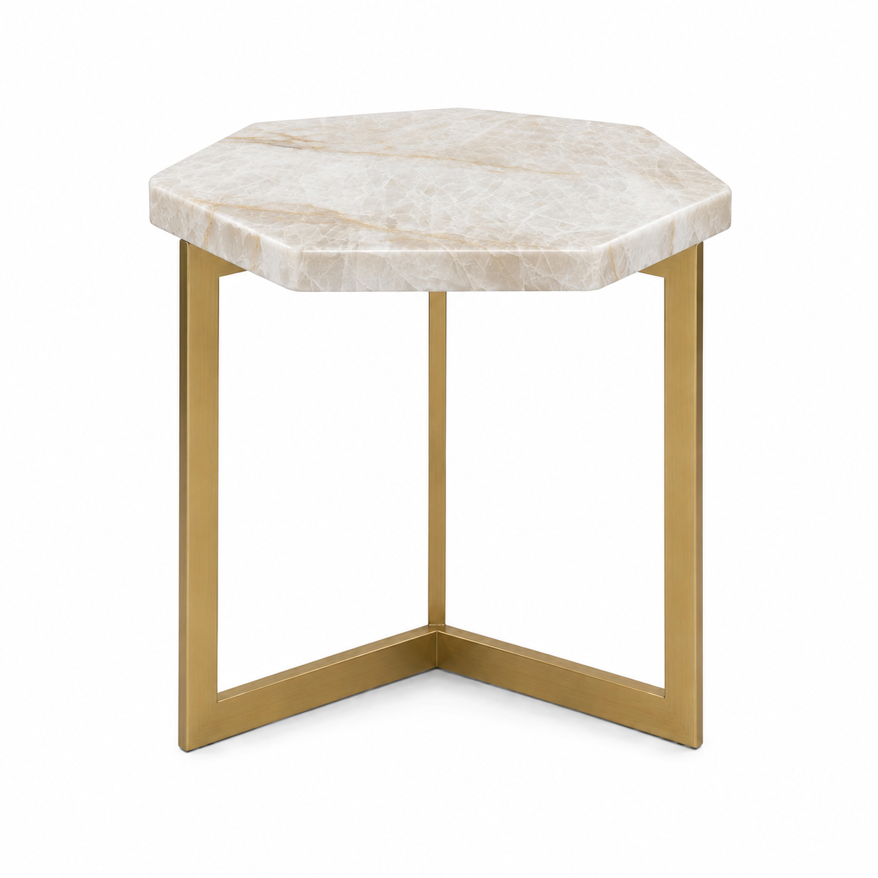 "Janie" Gold Hex Side Table