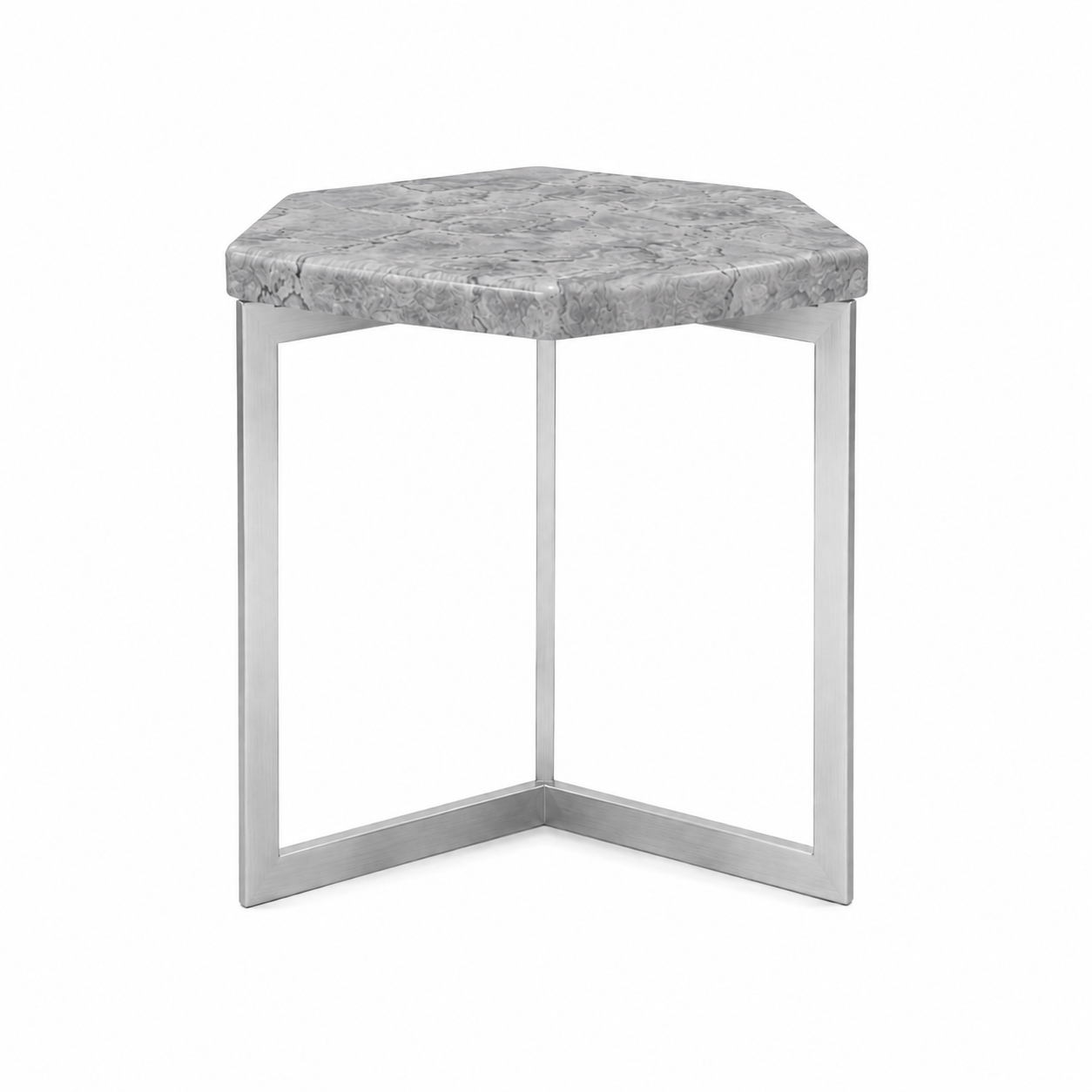 "Trey" Silver Hex Side Table