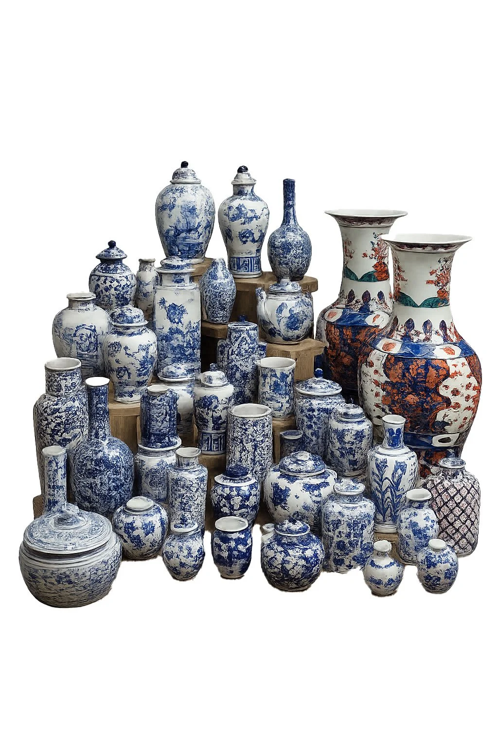 Blue + White Chinoiserie Vases