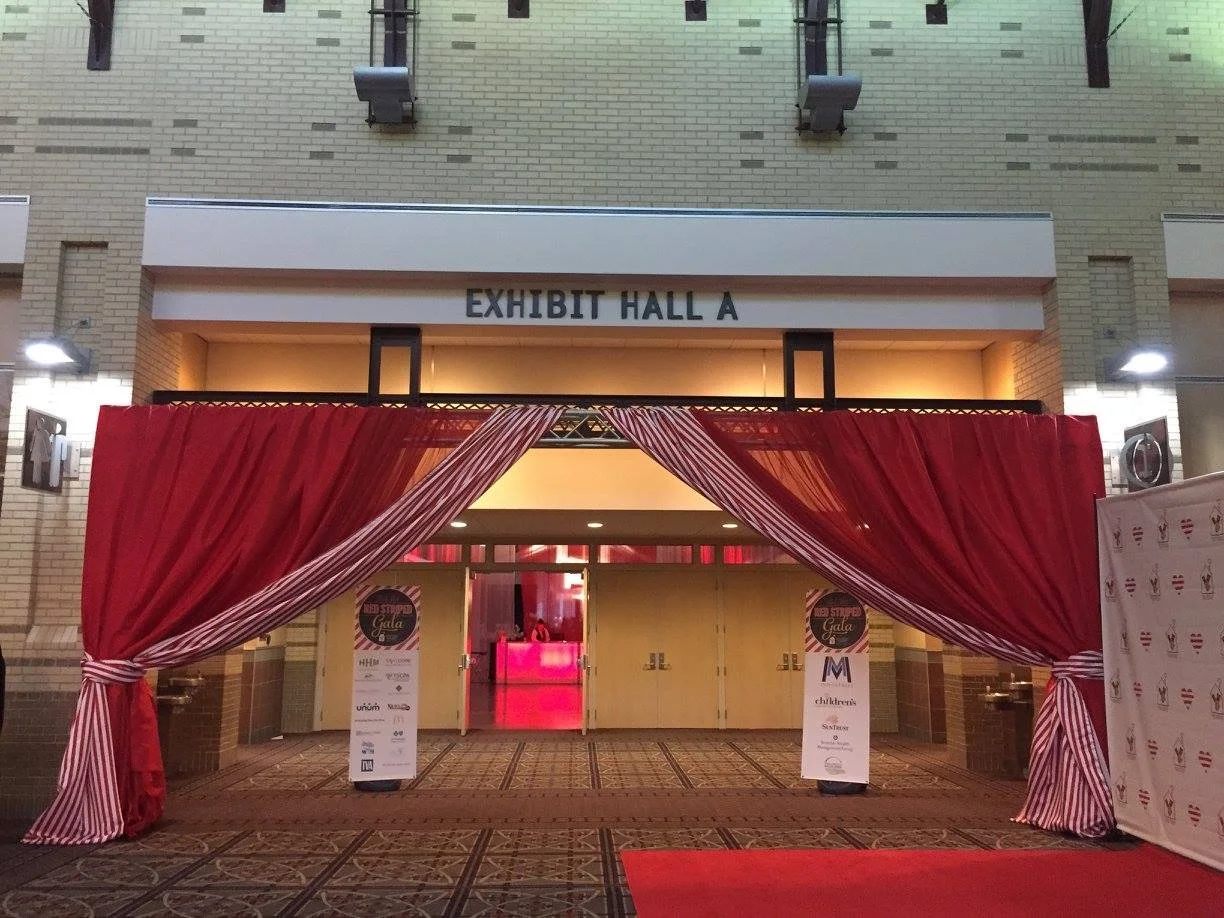 Entranceway draping for gala event in Chattanooga TN