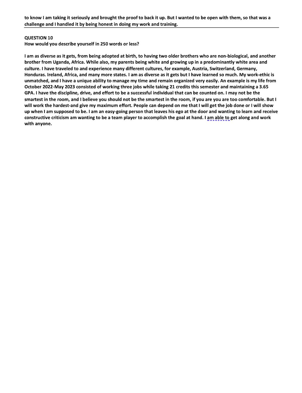 Questionnaire - More About Me 3.0 - Elijah Van Dyke  