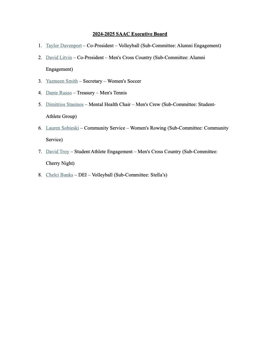 Student-Athlete Organization Portfolio 