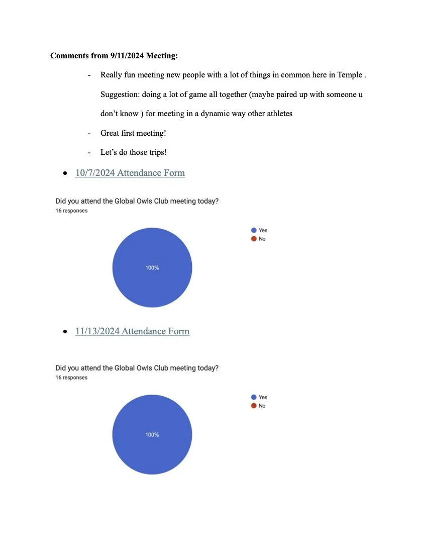 Student-Athlete Organization Portfolio 