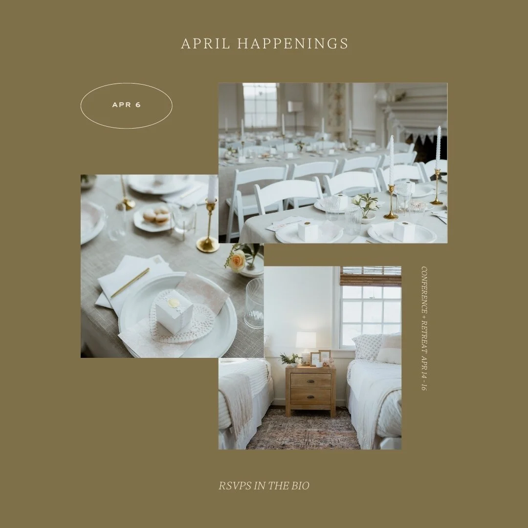 MERAKI HOUSE APRIL HAPPENINGS |

April 6 | Our April Meraki &amp; Table Talk hosted by @aliberger

April 14-16 | Retreat hosted with @wethefreedpeople

April 15 | Women's Conference hosted with @wethefreedpeople

All RSVP can be found in the link thr