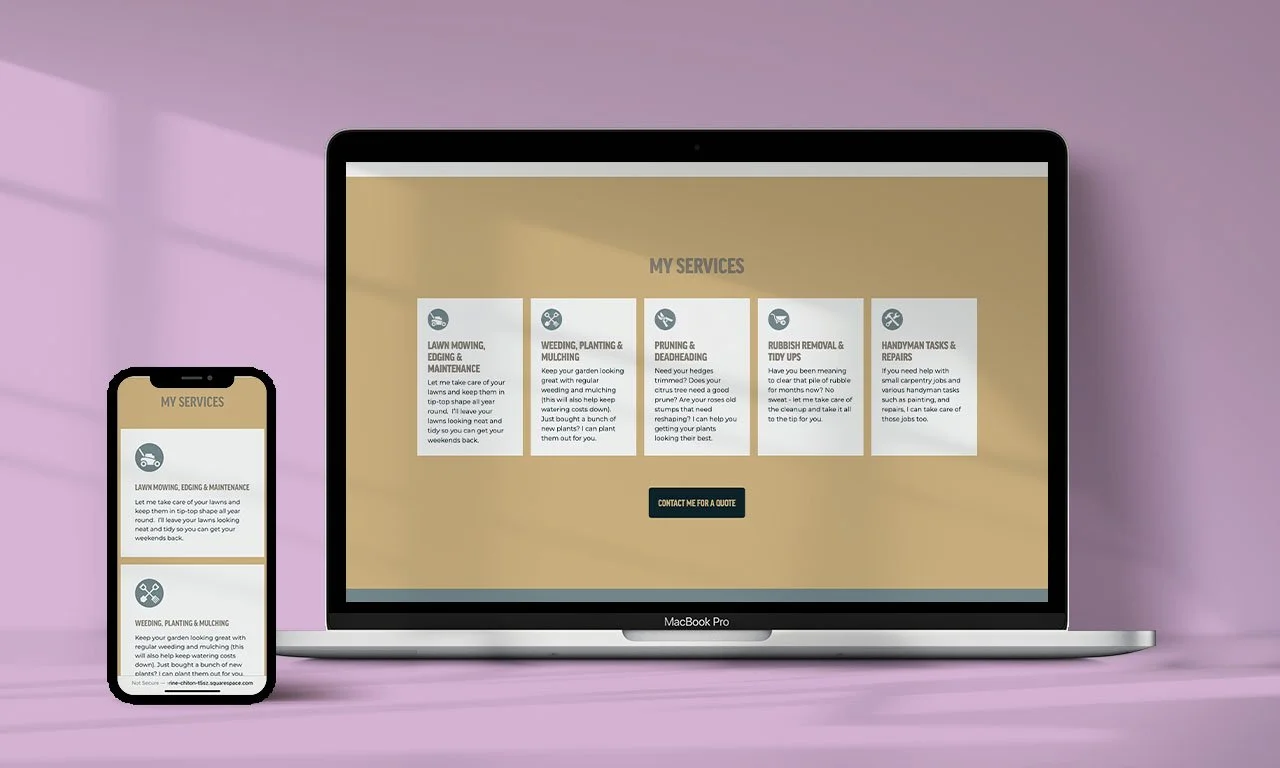 Cam the Garden Man Squarespace Website