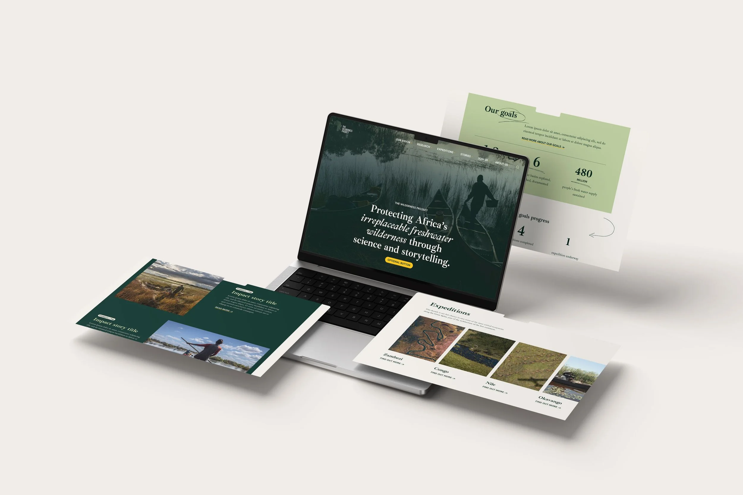 Website UI design for The Wilderness Project