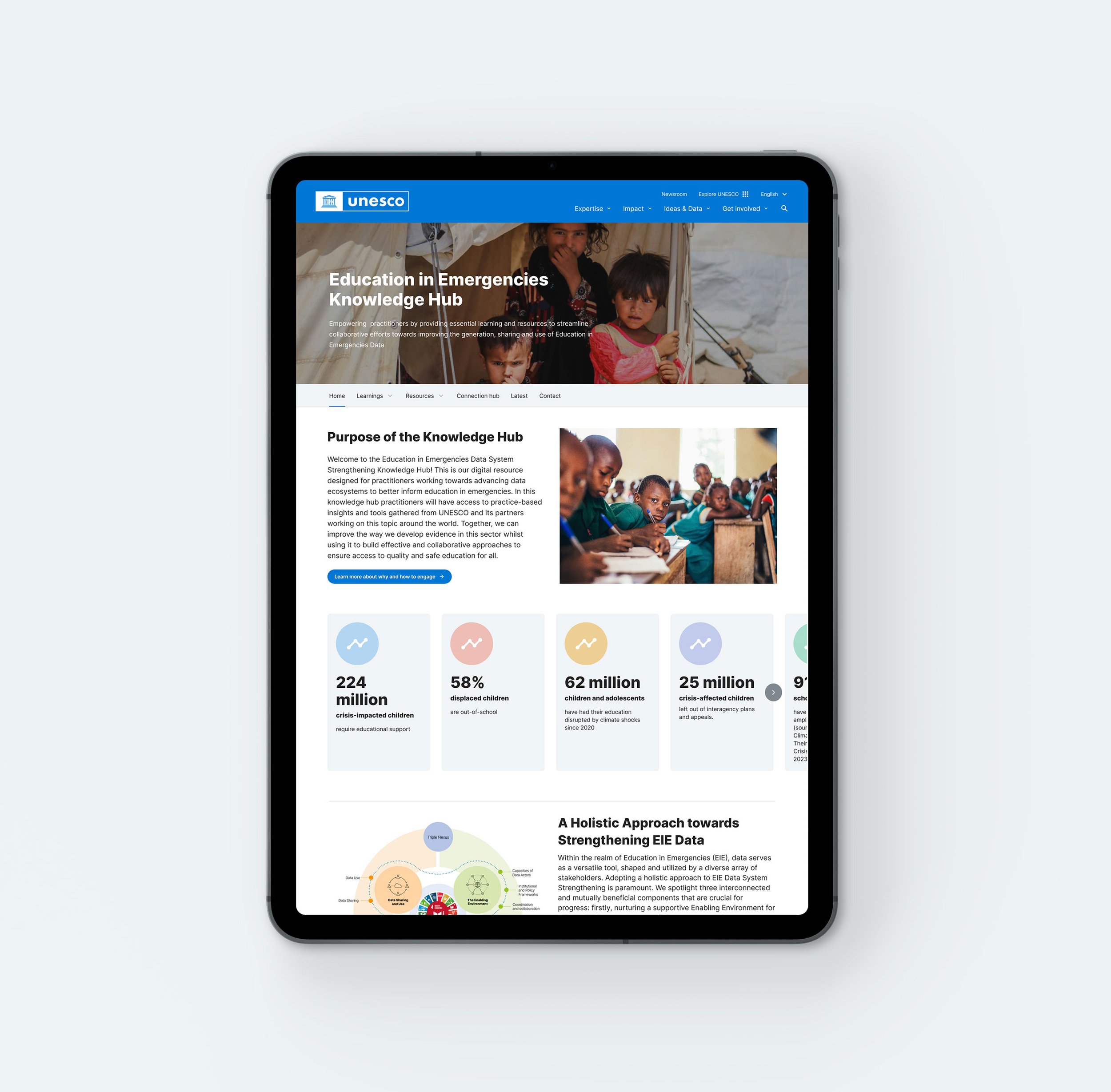 Digital platform UI design & Illustrations for UNESCO’s EiE initiative