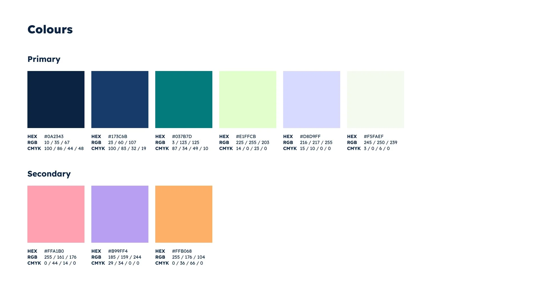 enabled collective brand identity colour palette